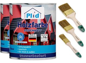 4066056002609 - Holzfarbe Größe 15l - Anstreichset Farbe Silbergrau - Silbergrau - Plid