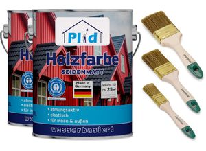 4066056002760 - PLID® Holzfarbe Größe 5l - Anstreichset Farbe Schwedenrot - Schwedenrot