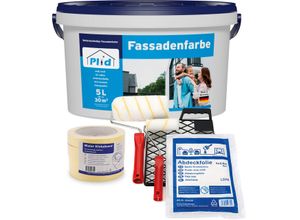 4066056003569 - Fassadenfarbe Aussenfarbe Fassadenwetterschutz Anstreichset Weiß