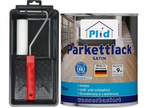 4066056004382 - Parkettlack Größe 075l - Anstreichset Farbe Farblos - Seidenglänzend - Farblos - Seidenglänzend - Plid