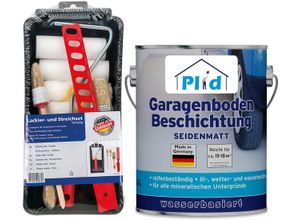 4066056004504 - Garagenbodenbeschichtung Größe 25l - Anstreichset Farbe Silbergrau - Silbergrau - Plid