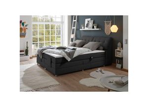 4066075001287 - Boxspringbett Hotelbett Doppelbett elephant grey 180 x 200 cm elektr verstellbar CONCORD3M-09 mit VISCO-Topper 7-Zonen-TFK-Matratze H2 - grau