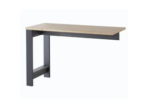 4066075005490 - Lomadox - Arbeitszimmer Schreibtisch Winkel JÜLICH-36 in Graphit mit Artisan Eiche Nb b h t ca 120 76 50 cm - grau