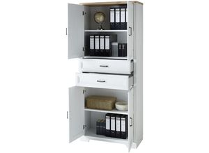 4066075005513 - Lomadox - Büro Aktenschrank JÜLICH-36 in Pinie hell mit Artisan Eiche Nb b h t ca 86 204 38 cm - weiß