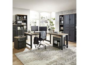 4066075006961 - Lomadox - Büro Kombi inkl Schreibtisch JÜLICH-36 in Graphit mit Artisan Eiche Nb - braun