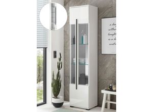 4066075007371 - Lomadox - Badezimmer Vitrine CHARLESTON-61 in Hochglanz weiß b h t ca 45 200 35 cm - schwarz