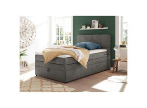 4066075011224 - Boxspringbett 140x200 cm Jugendbett mit Bettkasten Hotelbett in Soro anthrazit TEREZIN-09 - anthrazit