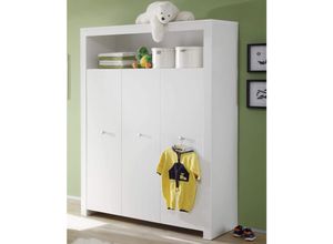 4066075012979 - Lomadox - Kleiderschrank Kinderzimmer OLBIA-19 in Weiß b h t ca 130 186 54 cm - weiß