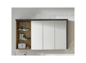 4066075013006 - Spiegelschrank Bad BENISSA-19 in Eiche Riviera Honig Nb mit Beton dunkel b h t ca 123 71 18 cm - braun