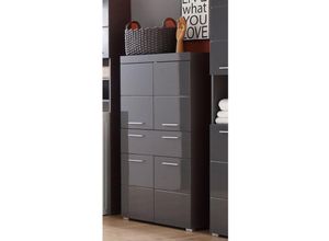 4066075015024 - Lomadox - Stauraumschrank ALTENA-19 in Grau Hochglanz b h t ca 73 130 31 cm - grau