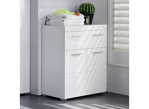 4066075015413 - Lomadox - Badezimmer Kommode ALTENA-19 in Weiß Hochglanz b h t ca 73 79 31 cm - weiß