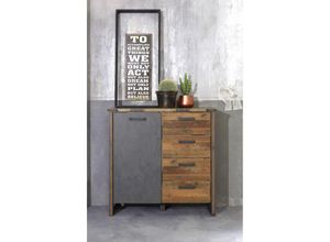 4066075015918 - Lomadox - Kommode Industrial Design PROVO-19 in Old Wood Nb mit Matera anthrazit b h t ca 119 110 42 cm - braun