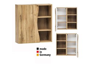 4066075026785 - Lomadox - Hängeschrank mit Regal 60 cm breit KAHLA-03 in Wotan Eiche Nb b h t ca 60 64 20 cm - braun
