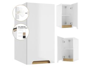 4066075027379 - Lomadox - Badezimmer Unterschrank Hängeschrank drehbar um 180° SOFIA-107 in weiß Hochglanz lackiert b h t 30 60 45 cm - weiß