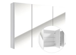 4066075029007 - Spiegelschrank 85 cm 3-türig SOFIA-107 in Hochglanz weiß lackiert B H T ca 85 60 15 cm - weiß