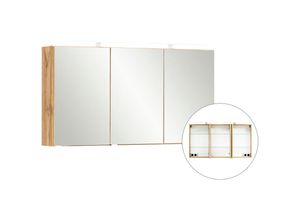 4066075034858 - Lomadox - Badezimmer 3D-Spiegelschrank 120 cm breit VIDAGO-03 in Wotan Eiche Nb mit led Beleuchtung b h t ca 120 64 20 cm - braun