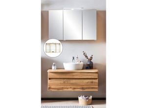 4066075035640 - Lomadox - Waschtisch Set VIDAGO-03 in Wotan Eiche Nb mit Abdeckplatte in Baumkanten Optik und led Beleuchtung b h t ca 101 200 52 cm - braun