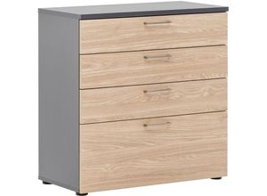 4066075037002 - Lomadox - Aktenschrank Büro META-80 in anthrazit mit Eiche hell Nb b h t ca 802 842 41 cm - braun