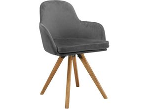 4066075038009 - Lomadox - Esszimmer Stuhl Eiche massiv geölt ROES-64 Samt anthrazit b h t ca 60 855 60 cm - anthrazit