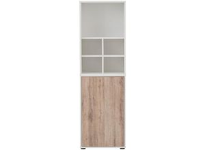 4066075038016 - Lomadox - Büro Aktenschrank mit Regal BRAGA-80 in weiß mit Wildeiche Nb b h t ca 51 1672 41 cm - weiß