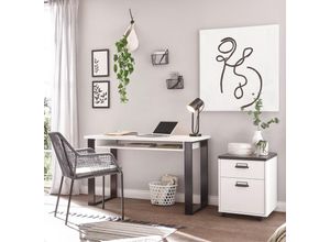 4066075038078 - Lomadox - Büromöbel Set SHELTON-61 in Pinie weiß Nb mit anthrazit b h t ca 192 76 60 cm - weiß