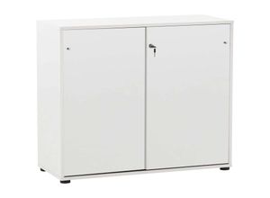 4066075041733 - Lomadox - Aktenschrank Schiebetüren Büro abschließbar BRAGA-80 in weiß b h t ca 1001 836 41 cm - weiß