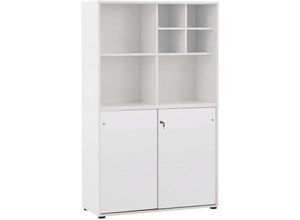 4066075041740 - Lomadox - Büro Aktenschrank abschließbar mit Regal BRAGA-80 in weiß b h t ca 1001 1672 41 cm - weiß