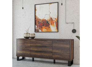 4066075042358 - Lomadox - Wohn- Esszimmer Sideboard Eiche Wallace Nb HENDERSON-83 b h t ca 201 83 45 cm - braun