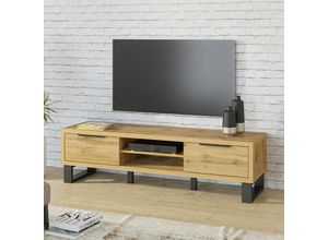 4066075042556 - Lomadox - Wohnzimmer tv Lowboard in Wotan Eiche Nb HENDERSON-83 b h t ca 180 50 50 cm - braun