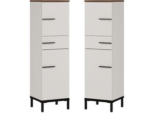 4066075044628 - Lomadox - Badezimmer Midischrank YOKOHAMA-01 in Kaschmir mit Absetzung in Nussbaum Nb b h t ca 34 123 34 cm - beige