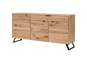 4066075046578 - Massivholz Sideboard Eiche LESKO-52 bianco geölt B H T ca 183 93 45 cm - braun