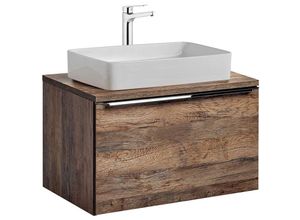 4066075047476 - Lomadox - Waschtischunterschrank 80cm mit Keramik-Waschbecken PUEBLA-56 Vintage Oak b h t ca 804 595 46 cm - braun