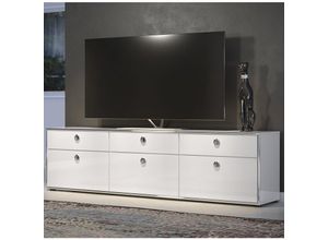 4066075047810 - Lomadox - Wohnzimmer tv Lowboard in Weiß Hochglanz lackiert INVERNESS-19 b h t ca 220 60 42 cm - weiß