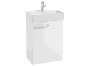 4066075054313 - Lomadox - Badezimmer Waschtisch in weiß Hochglanz lackiert mit Metallgriff in chrom MESSINA-107 b h t ca 485 70 315 cm - weiß