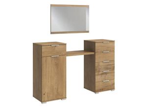 4066075056041 - Lomadox - Schlafzimmer Schminktisch mit Spiegel in Plankeneiche Nb ELSTRA-43 b h t ca 165 192 41 cm - braun