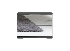 4066075056096 - Lomadox - Schlafzimmer Nachttisch Nachtschrank in graphit mit Spiegelfront ELSTRA-43 b h t ca 52 40 38 cm - grau