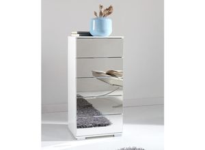 4066075056362 - Lomadox - Schlafzimmer Schubkastenkommode in weiß mit Spiegelfront ELSTRA-43 b h t ca 49 102 41 cm - weiß