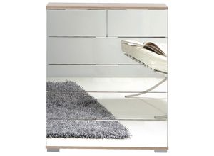 4066075057390 - Lomadox - Schlafzimmer Schubkastenkommode in Eiche sägerau Nb mit Spiegelfront b h t ca 82 102 42 cm - braun