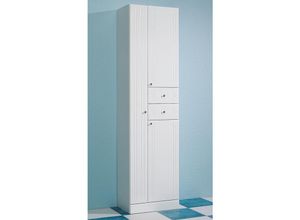 4066075058601 - Lomadox - Bad Hochschrank in weiß mit weiß Hochglanz NEMI-66 b h t ca 50 1885 33 cm - weiß