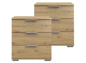 4066075059943 - Lomadox - Schlafzimmer 2er Set Nachttisch Nachtschrank auch für Boxspringbetten geeignet in Artisan Eiche Nb ELSTRA-43 b h t ca 52 58 38 cm