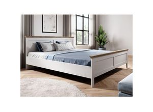 4066075060598 - Lomadox - Bett 140 x 200 cm Landhausstil EPSOM-83 in weiß Abisko Esche Nb mit Lefkas Eiche Nb b h t ca 151 885 211 cm 4066075060598 - Lomadox - Bett 140 x 200 cm Landhausstil EPSOM-83 in weiß Abisko Esche Nb mit Lefkas Eiche Nb b h t ca 151 885 211 cm