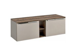 4066075061809 - Lomadox - Waschtischunterschrank 140cm 2 Schubkästen 4 Auszüge Regal PUEBLA-56-TAUPE in taupe mit Vintage Oak b h t ca 1404 485 46 cm - beige