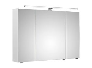 4066075062042 - Lomadox - Spiegelschrank 105 cm inkl LED-Aufsatzleuchte QUEBEC-66 in weiß Glanz b h t ca 105 70 16 cm - weiß