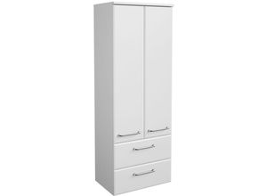 4066075062141 - Lomadox - Midischrank Badezimmer mit Schubkästen QUEBEC-66 in weiß Hochglanz b h t ca 50 1361 33 cm - weiß