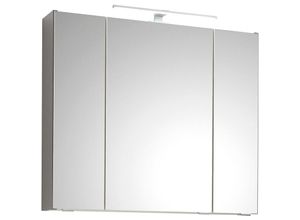 4066075062936 - Lomadox - Badezimmer Spiegelschrank 80 cm breit QENA-66 in Quarzgrau Matt Touch b h t ca 80 70 16 cm - grau