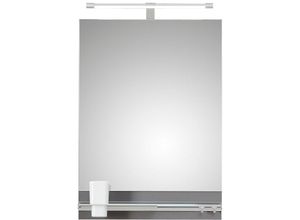 4066075063049 - Lomadox - Badezimmer Spiegel mit led Beleuchtung QENA-66 in Silber b h t ca 50 74 95 cm - silber