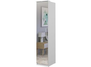 4066075064091 - Lomadox - Schlafzimmer Schrank mit Spiegeltür OLMO-83 in weiß b h t ca 45 217 63 cm