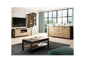 4066075066866 - Lomadox - Wohnwand Set inkl Couchtisch und Sideboard ACCRA-83 in Taurus Eiche Nb b h t ca 180 128 41 cm