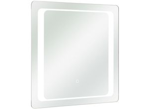 4066075068211 - Lomadox - Spiegel 70x70 cm inkl led Beleuchtung mit Touch Bedienung MURCIA-66 b h t ca 70 70 3 cm - silber