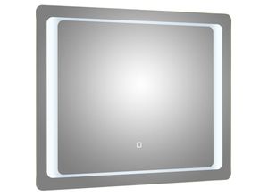 4066075068228 - Lomadox - Spiegel 90x70 cm inkl led Beleuchtung mit Touch Bedienung MURCIA-66 b h t ca 90 70 3 cm - silber